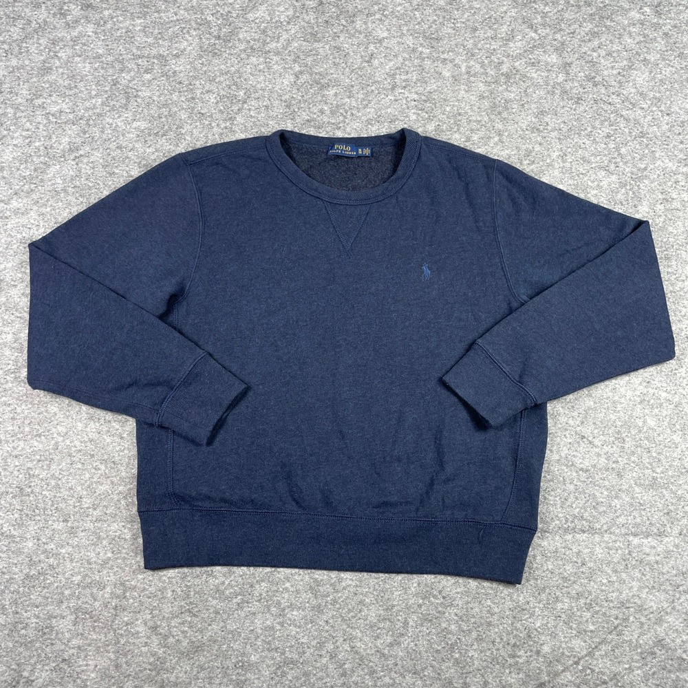 Polo Ralph Lauren Sweatshirt Mens XL Navy Blue Crewneck Fleece Pony Pullover